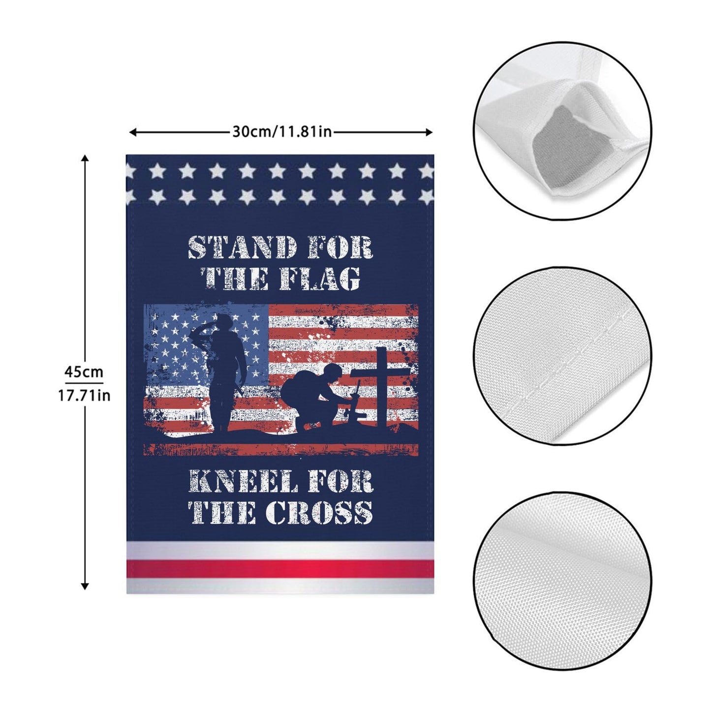 Stand For The Flag Kneel For The Cross Outdoor Flags One Size Art House Flag Camping Funny Garden Flag