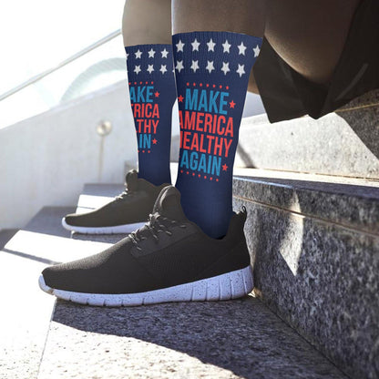 Make America Healthys Again Tees Gifts Socks for Women Half Calf Sock Colorful Fancy Crazy Design socks Unisex Novelty Gifts for Him