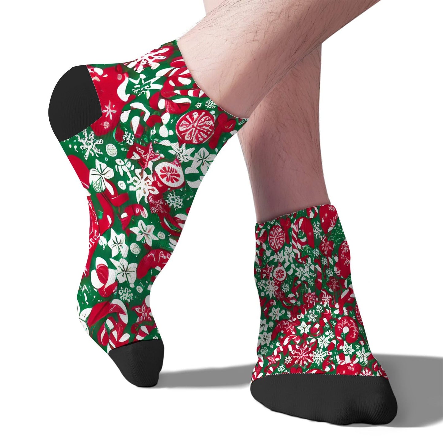 Funny Christmas Pattern No Show Socks Men Cotton Sock Mens