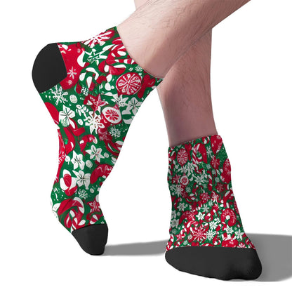 Funny Christmas Pattern No Show Socks Men Cotton Sock Mens