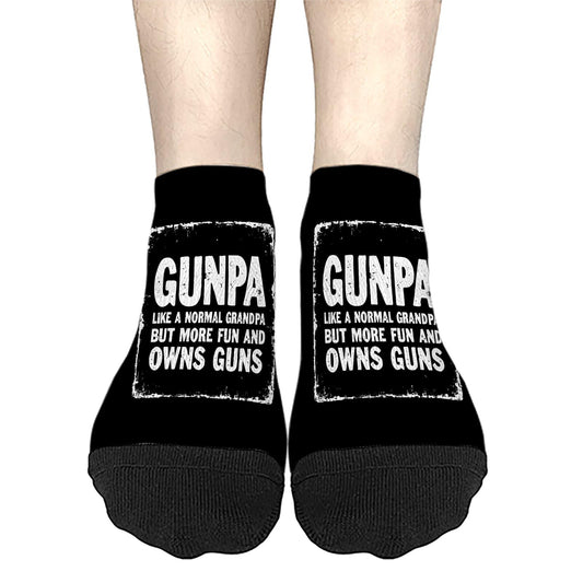 GUNPA Like A Normal Grandpa But More Fun And Owns Guns Low Cut Socks Women Crew Mens Socks