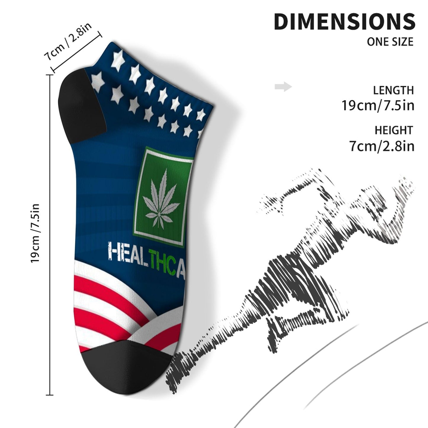 Weed Cannabis 420 Caps THC Healthcare Womens Socks Ankle Low Cut Socks Men's