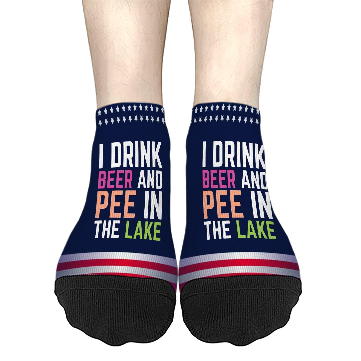 I Pee In The Lake Funny Vacation Partys Mens Crew Socks Crew Sock Women