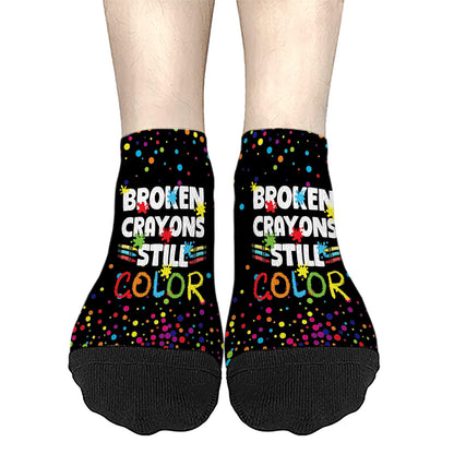 Broken Crayons Still Color Mens Dress Socks Hidden Socks For Men