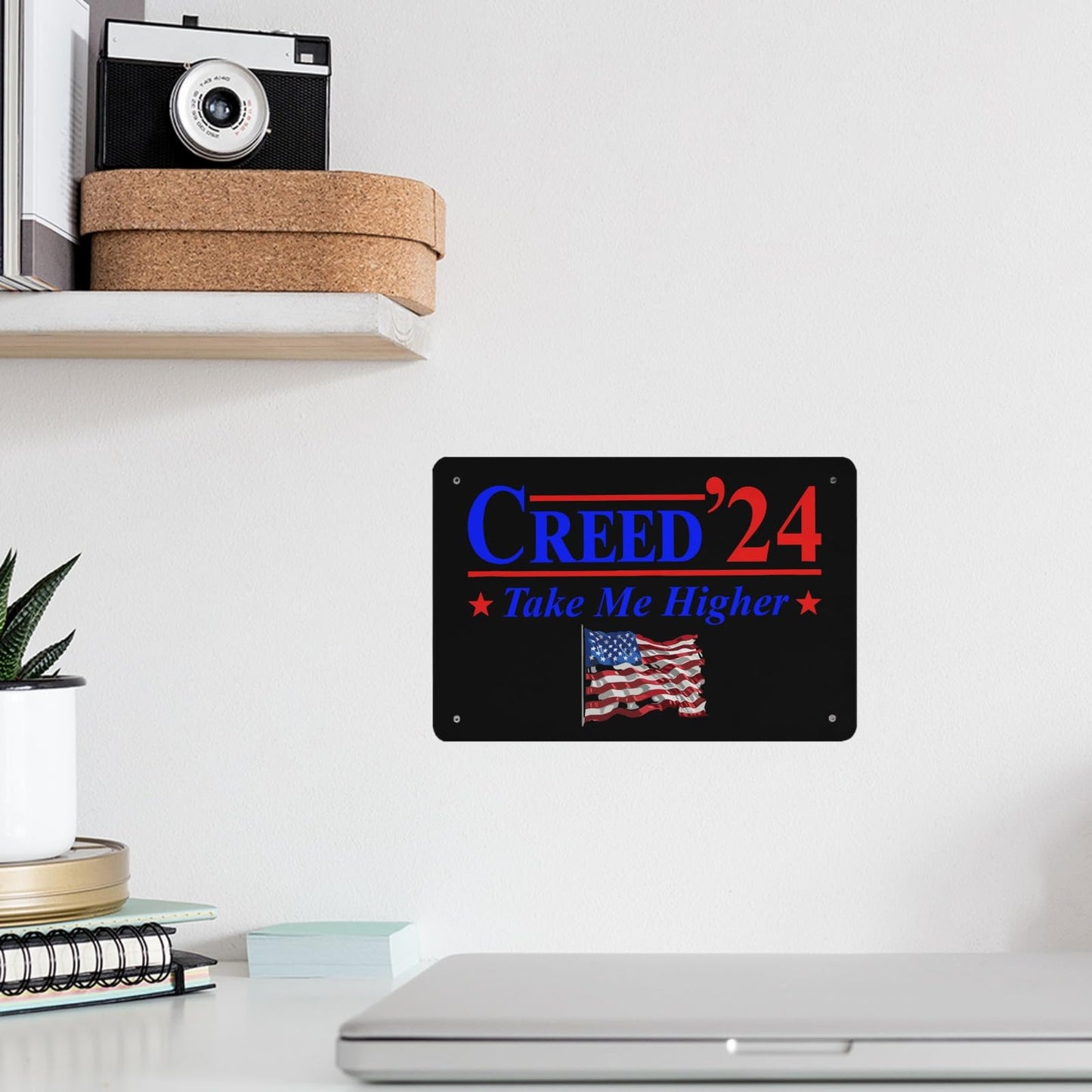 Creed '24 Take Me Higher Creed 2024 Take Me Higher Us Flag Metal Signs Metal Wall Decor For Classroom 40 * 30cm