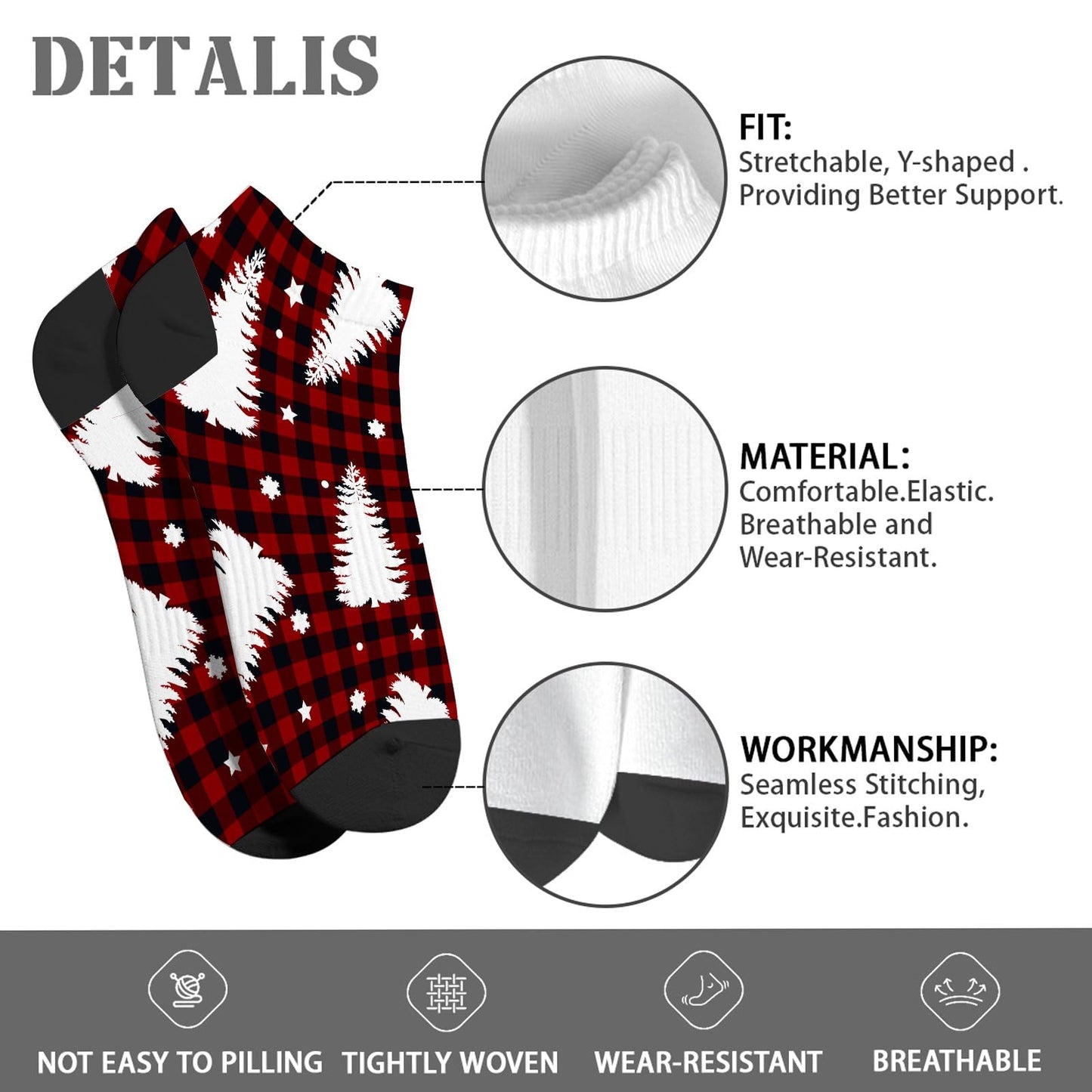 Funny Christmas Pattern Womens Socks Crew Dress Womens Sock