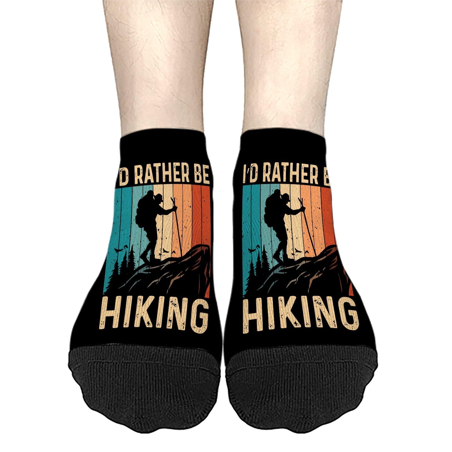 I'd Rather Be Hiking Men Ankle Socks Low Cut Sock For Men