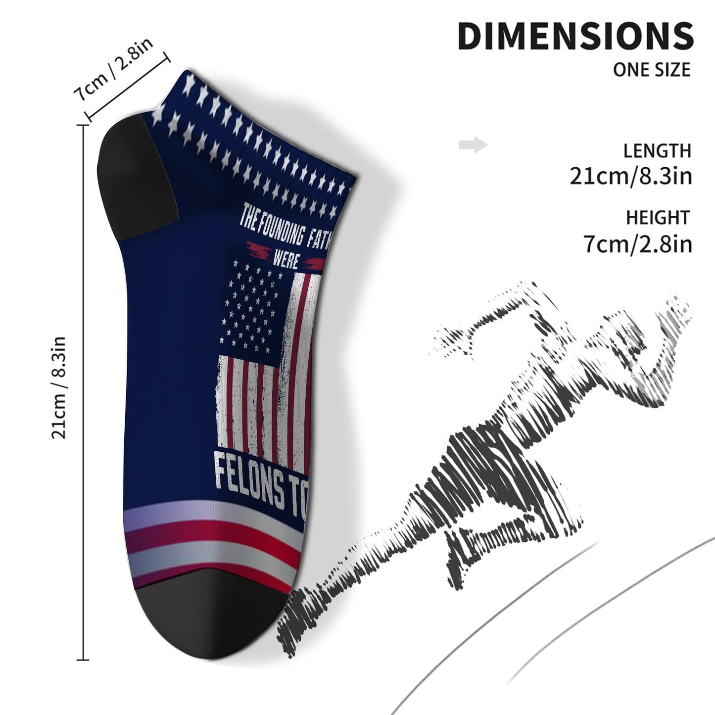 Funny The Founding Fathers Were Felons Too Meme Mens Ankle Socks No Show For Mens Socks