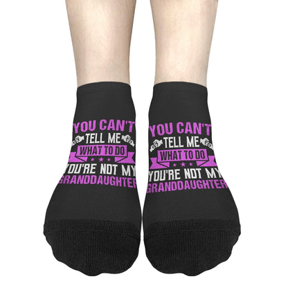 You Can't Tell Me What To Do You Are Not My Granddaughter Boys Crew Socks Short Sock Women