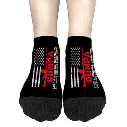 Mens Grandpa Gunpa Grandads Grandfather Pro Gun Lovers Womens No Show Socks No Show Socks Mens