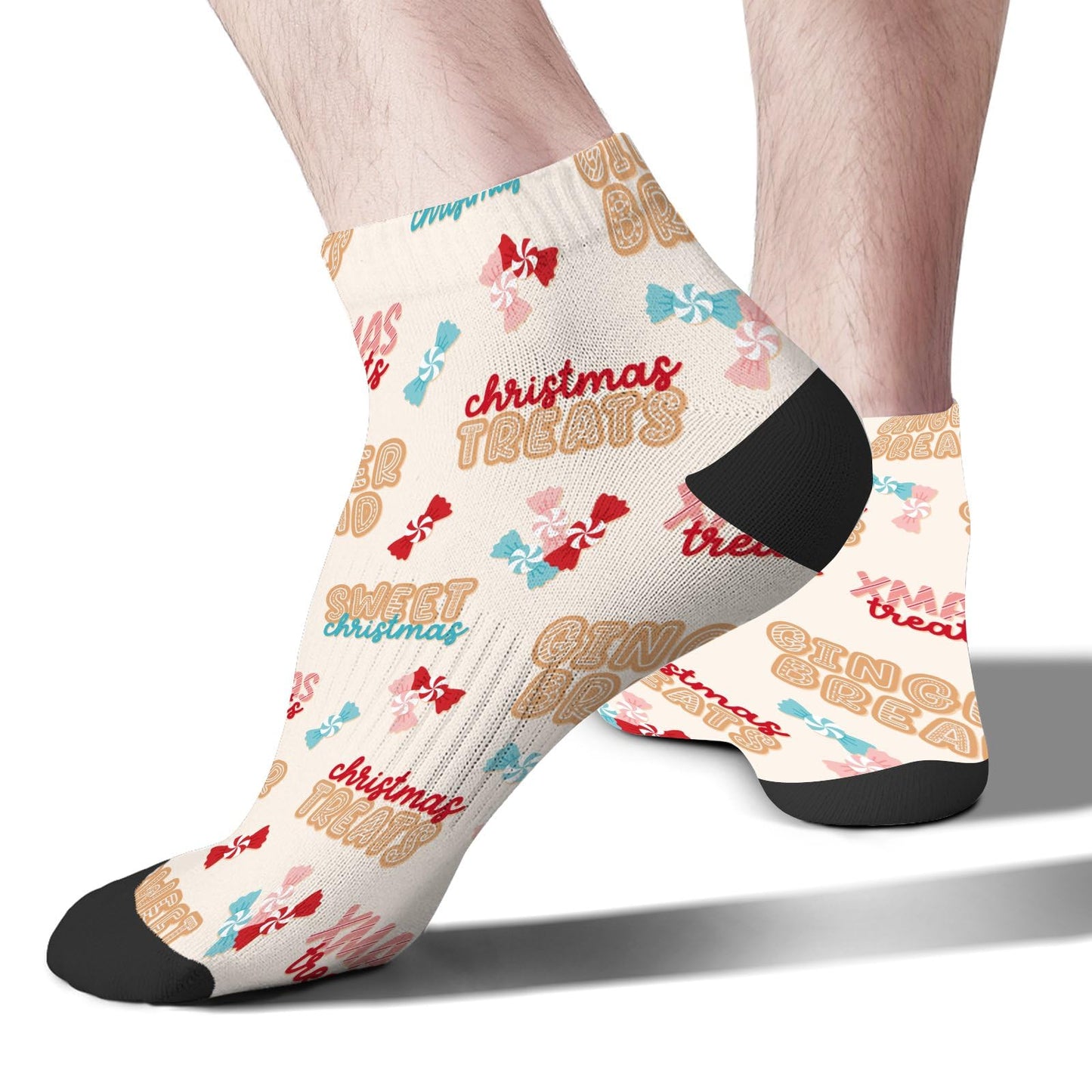 Funny Christmas Pattern Womens Cotton Socks Low Cut Socks For Men