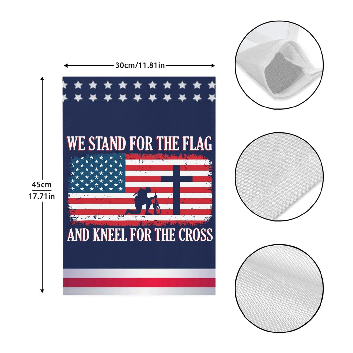 Stand For The Flag And Kneel For The Cross Yard Flag - Double Sided Outdoor Decor