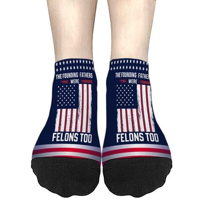 Funny The Founding Fathers Were Felons Too Meme Mens Ankle Socks No Show For Mens Socks