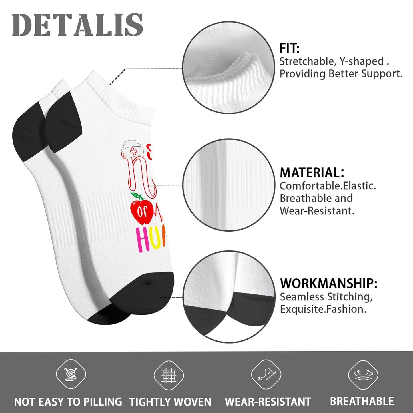 Saving The World One Ice Pack At Time School Nurse Week Men Ankle Socks Low Cut Socks For Men's