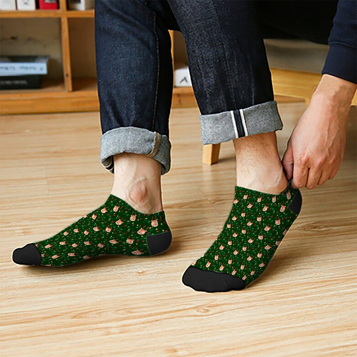 Christmas Pattern Men's Ankle Dress Socks - Funny Designs