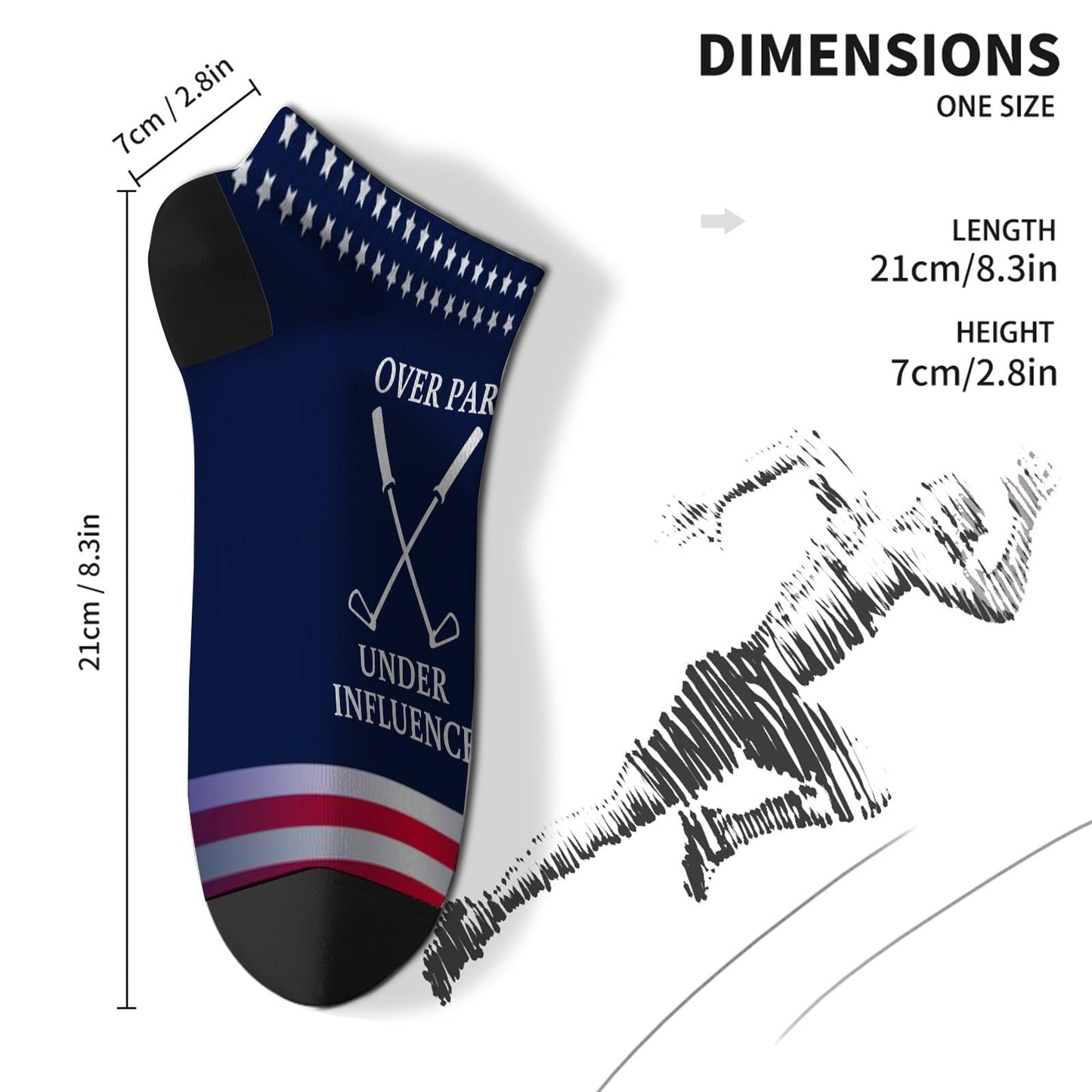 Over Par Under Influence Low Cut Socks Women No Show For Men's Socks