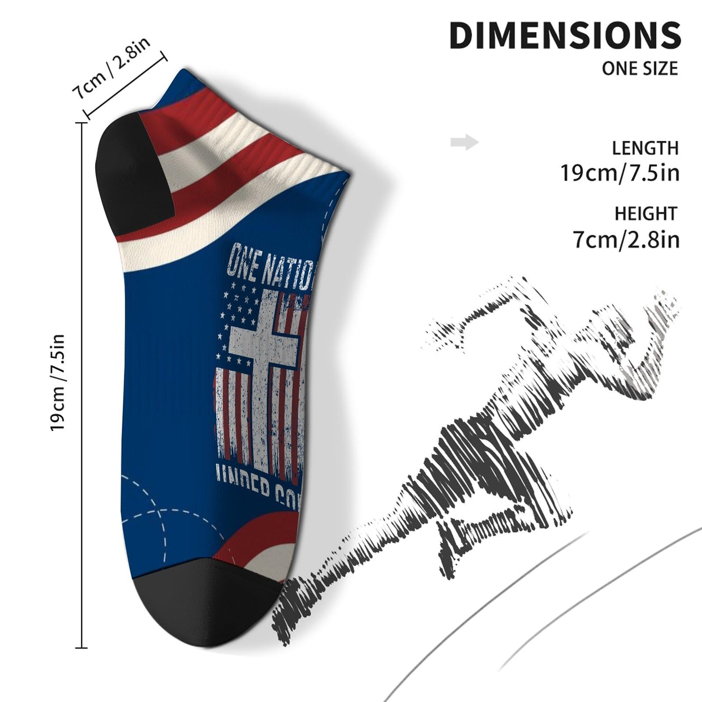 One Nation Under God Mens Socks Crew Casual Sock For Women