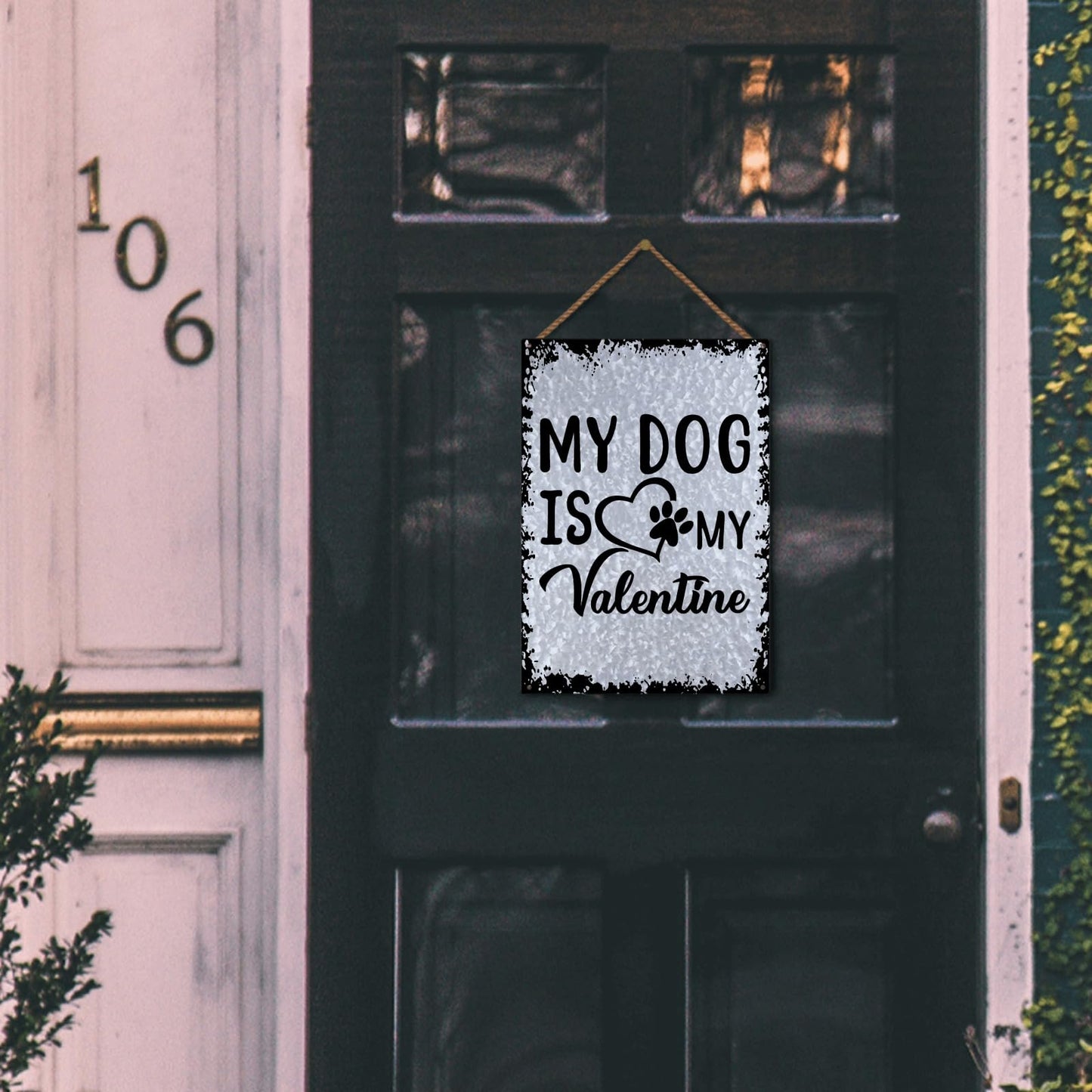 My Dog, My Valentine Tin Sign - Room Decor