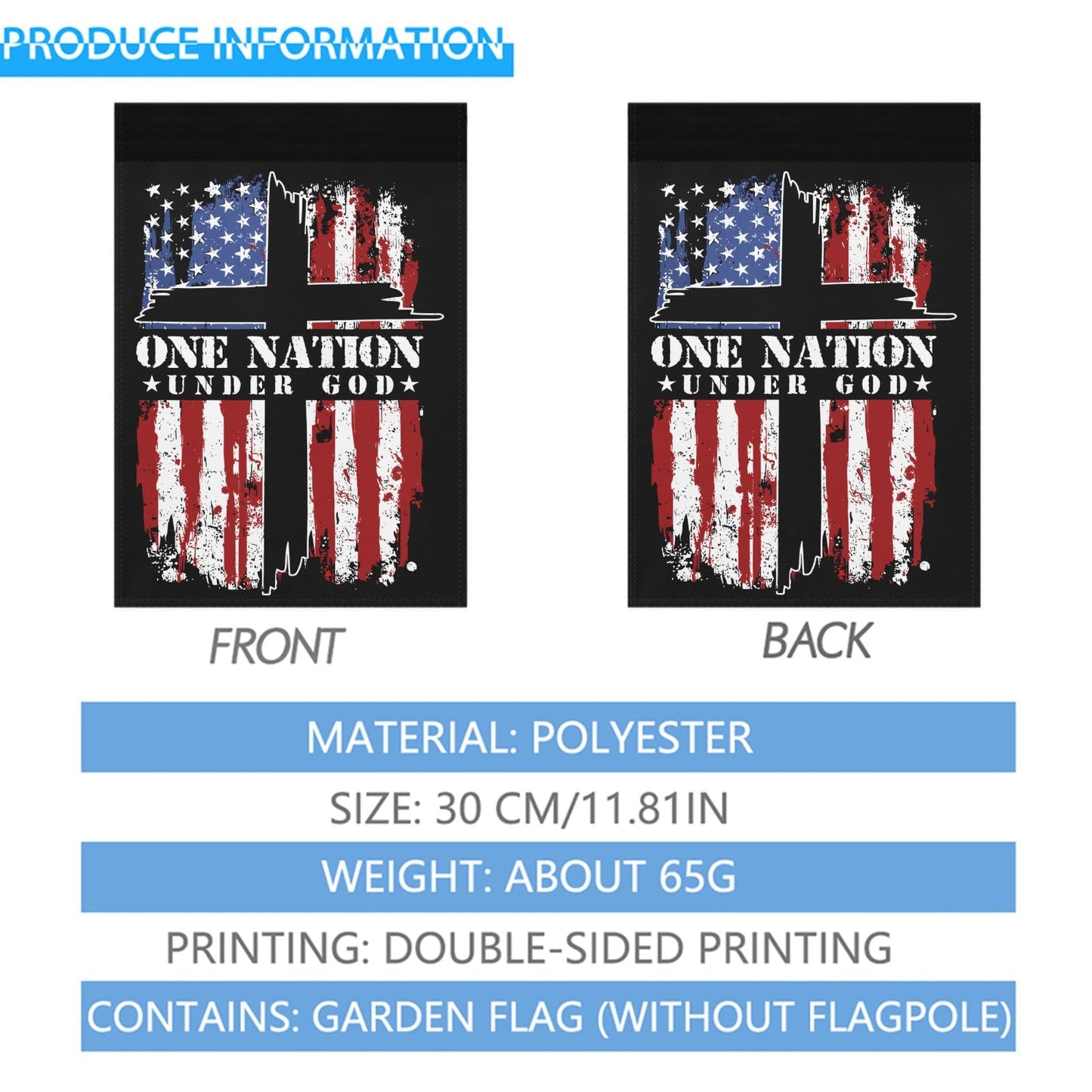 One Nation Under God House Flags One Size Double Sided Humorous Garden Flag Double Sided For Farmhouse Small Garden Flag