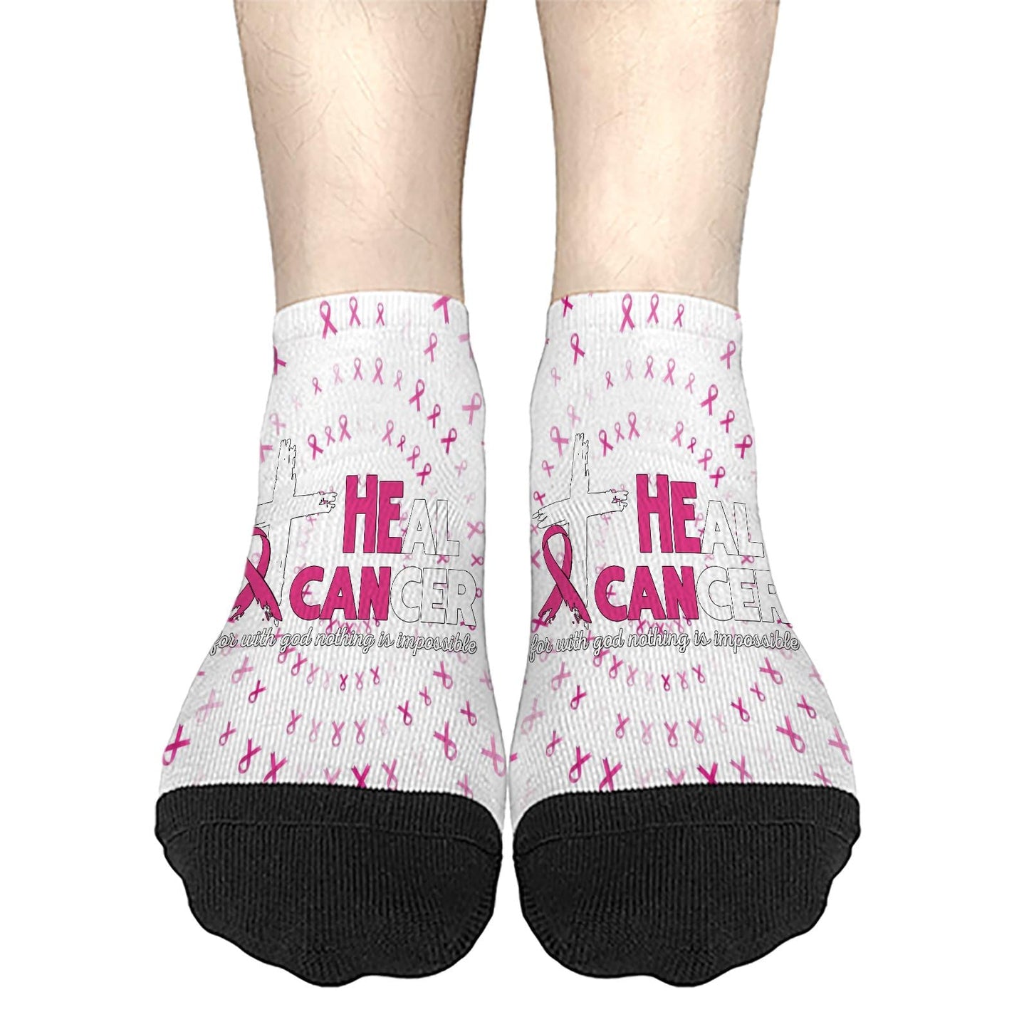 Breast Cancer Awareness Hummingbird No Show Socks Men Hidden Womens Socks