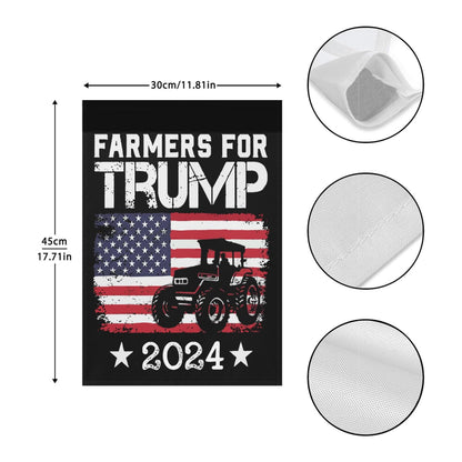 Farmers For Trump 2024 Campaign Garden Flag