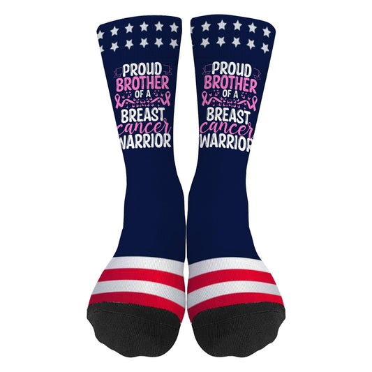 Men's Cancer Warriors Awareness Ribbon Socks - Novelty Gifts for Grandpa