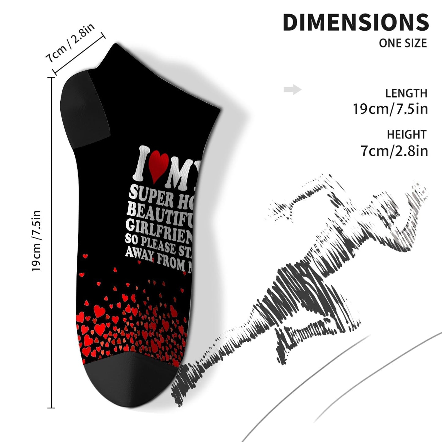 I Love My Hot Girlfriend Womens Ankle Socks Crew For Men's Sock