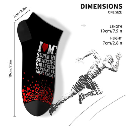 I Love My Hot Girlfriend Womens Ankle Socks Crew For Men's Sock