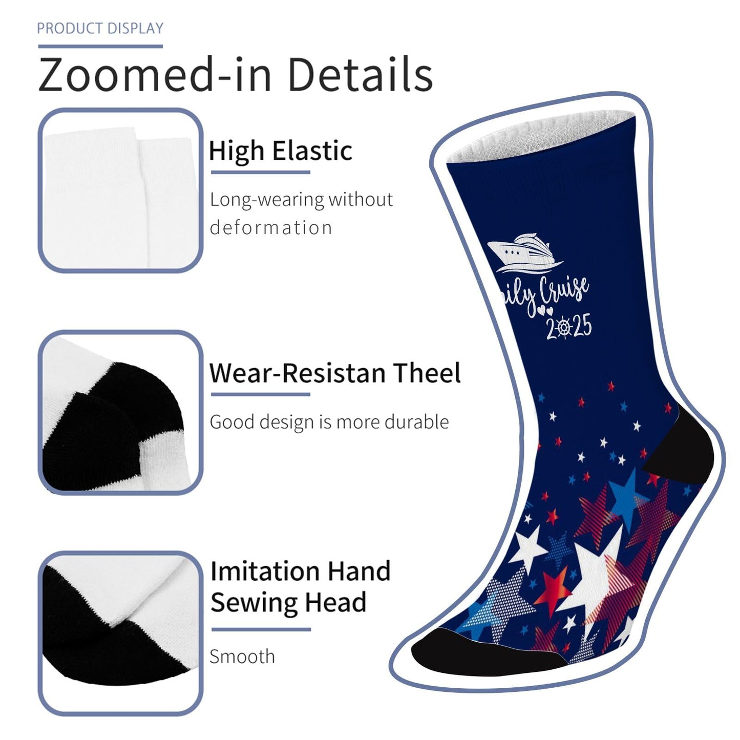 2025 Cruise Vacation Family Boot Socks