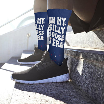 In My Silly Goose Era Funny Groovy Goose Lover Men's Athletic Socks
