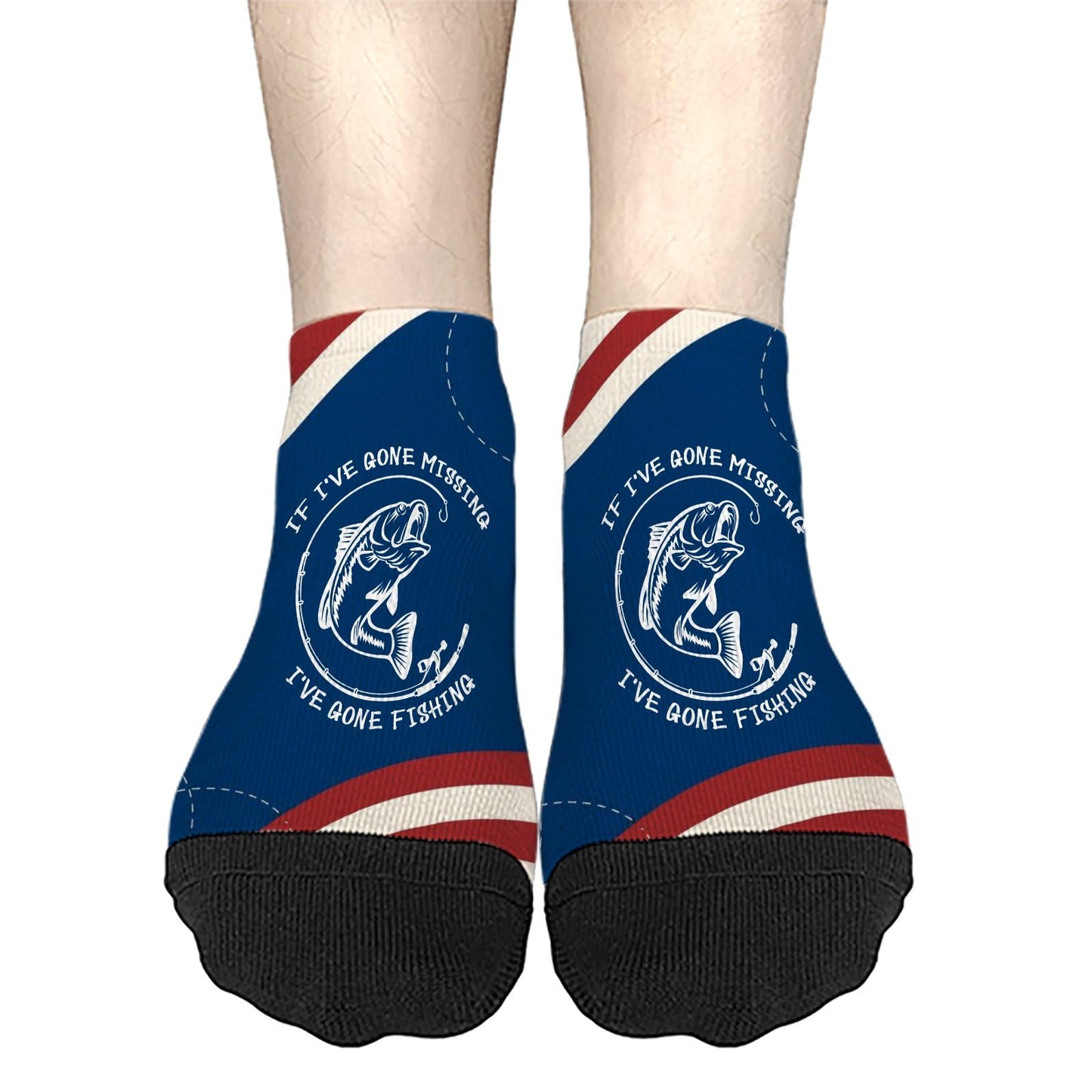 Gone Fishing No Show Men's Ankle Socks