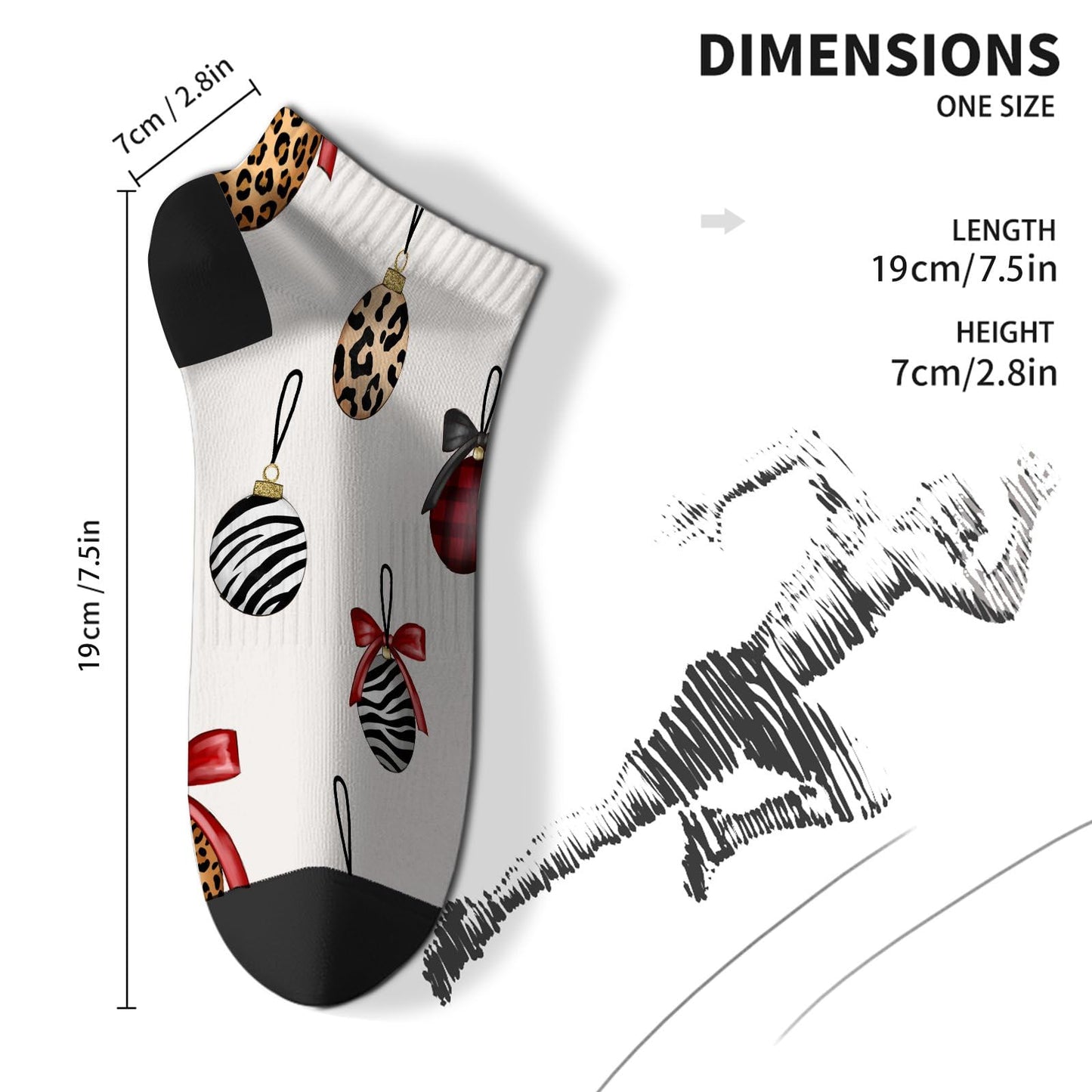 Funny Christmas Pattern No Show Socks Men Cotton Sock Mens
