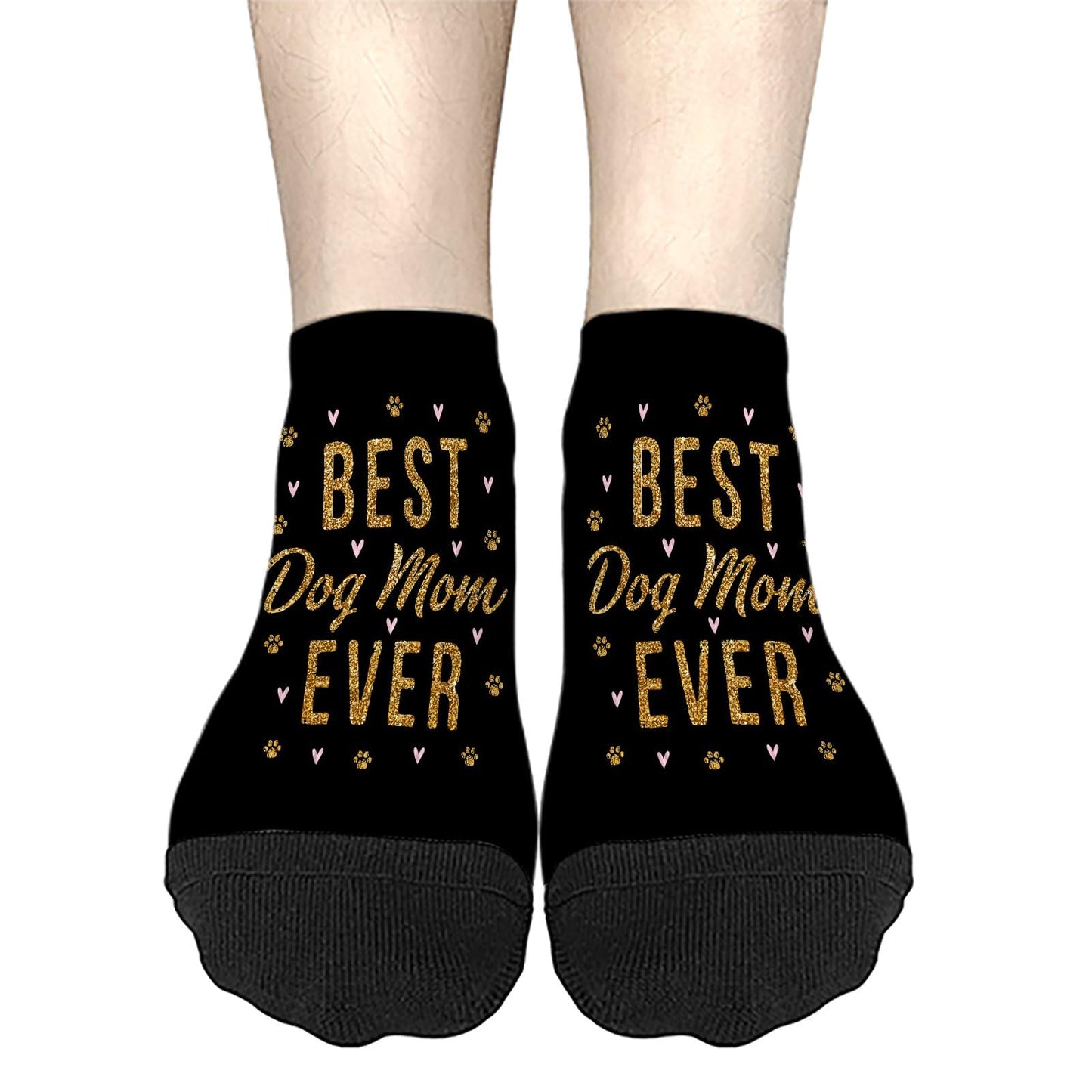 Best Dog Mother Ever Gifts Cute Love Heart Print Dog Mama Boys Crew Socks Casual Socks Women's