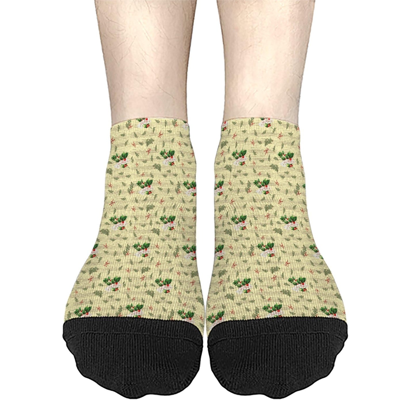 Funny Christmas Pattern Boys Ankle Socks Low Cut For Men Socks