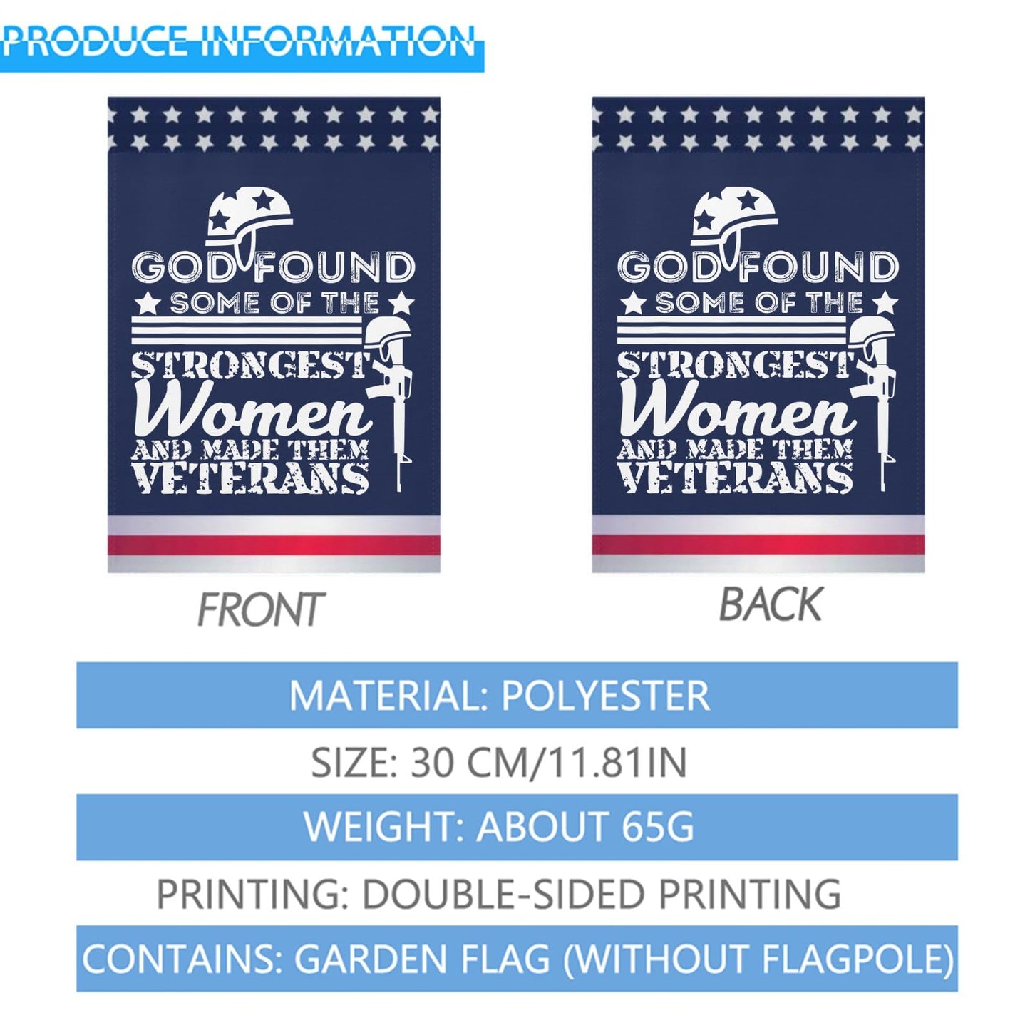 God Found Some Of The Strongest Women Veterans Garden Flags One Size Hilarious Outdoor Flags Double Sided For Rustic Funny Garden Flags