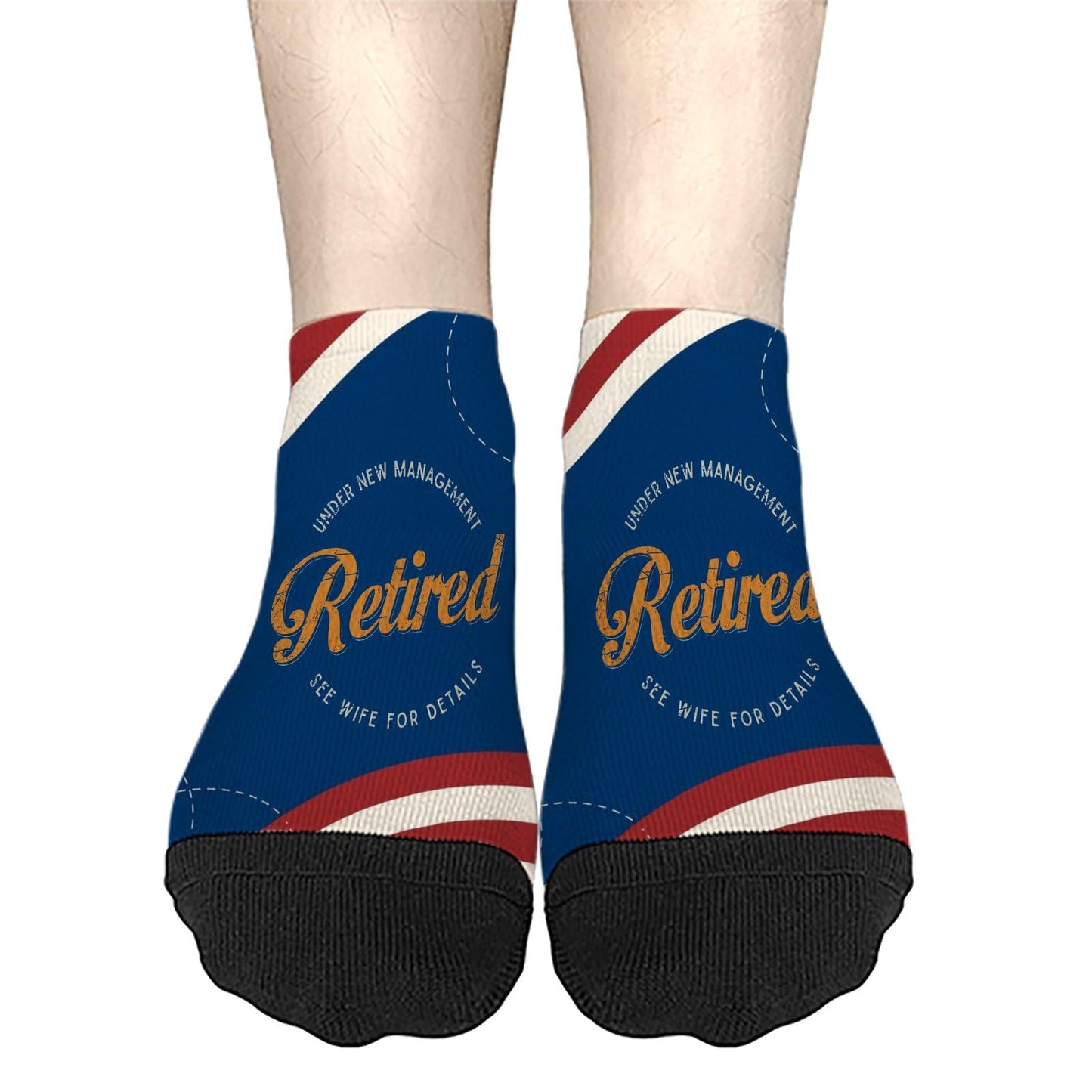 Retired Under New Management See Wife For Details Mens No Show Socks Athletic Socks Womens