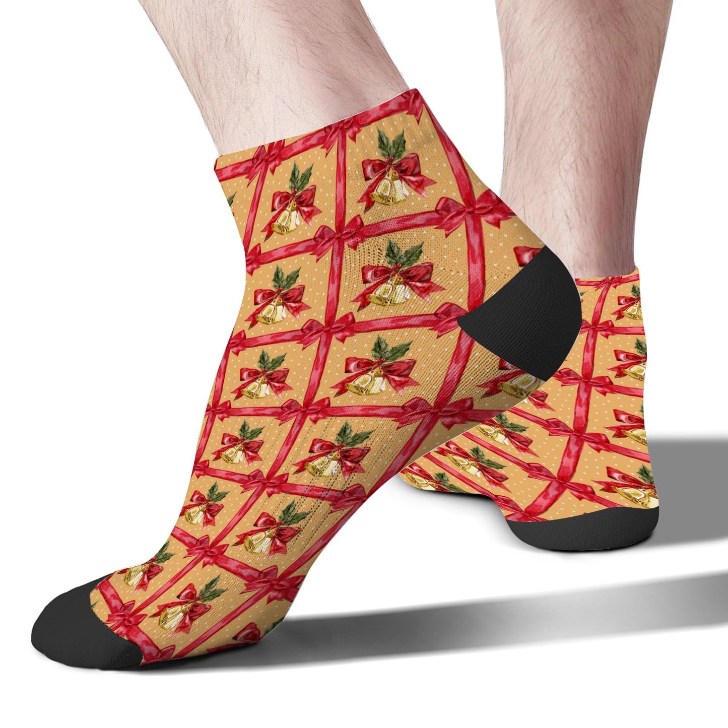 Funny Christmas Pattern Boys Ankle Socks Low Cut For Men Socks