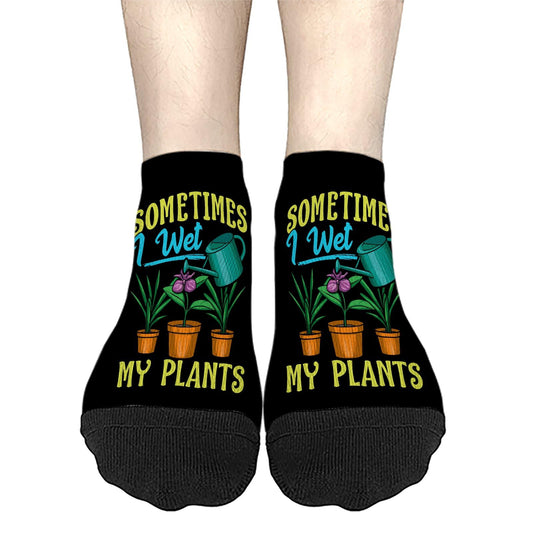 Plant Lovers Sometimes I Wet My Plants Men Dress Socks Low Cut Sock Womens