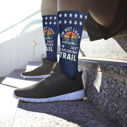 Explore The Trail Runner's Adventure Socks - Colorful Unisex Novelty Gift