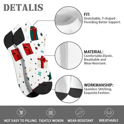 Funny Christmas Pattern Womens Cotton Socks Low Cut Socks For Men