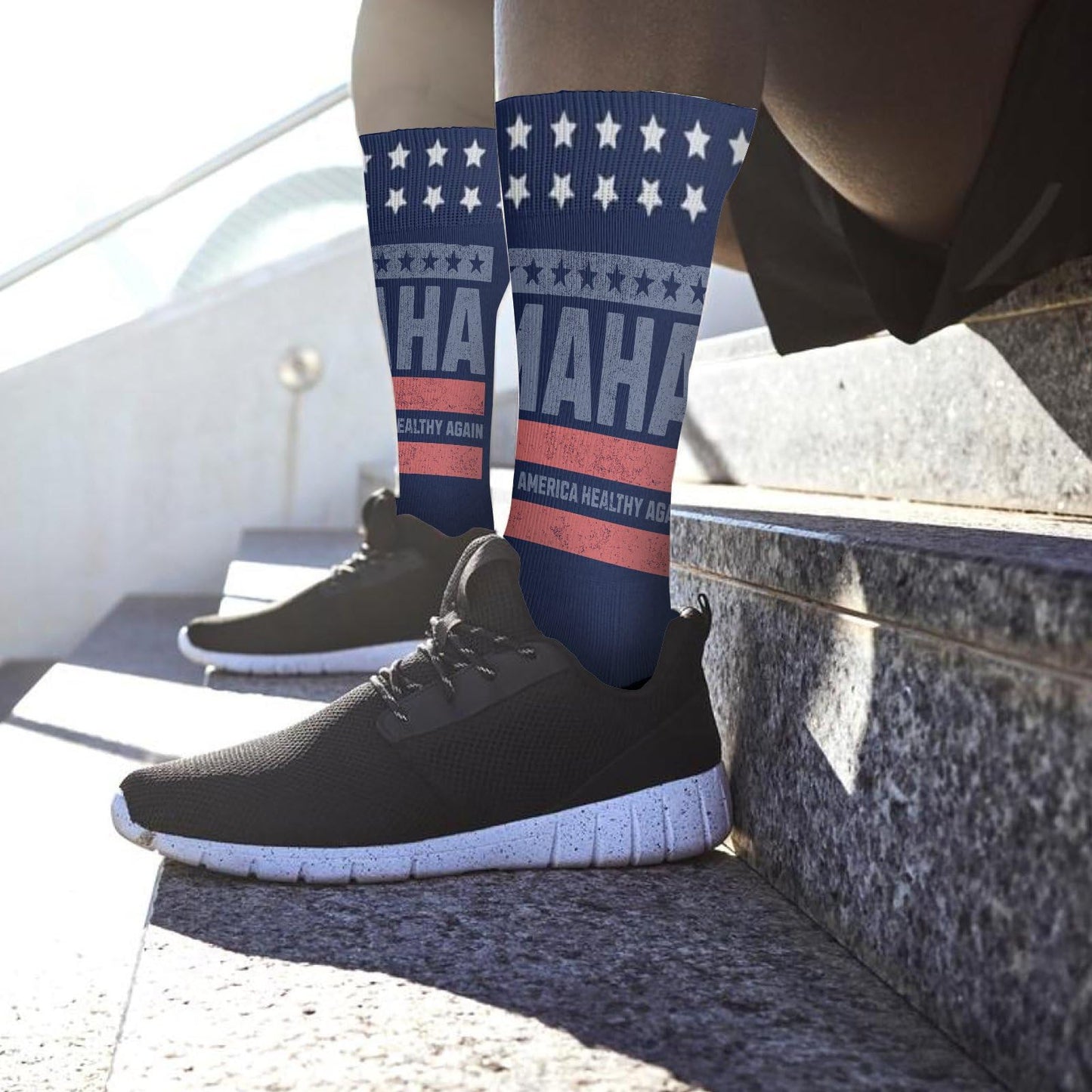 MAHA - Make America Healthys Again Premium Socks for Men Half Calf Sock Colorful Fancy Crazy Design socks Unisex Novelty Gifts for Dad