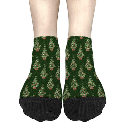 Funny Christmas Pattern Womens Cotton Socks Low Cut Socks For Men