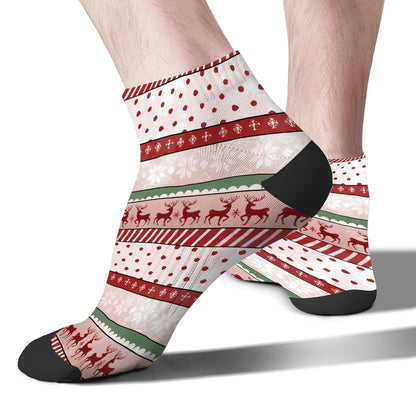 Funny Christmas Pattern Womens Cotton Socks Low Cut Socks For Men