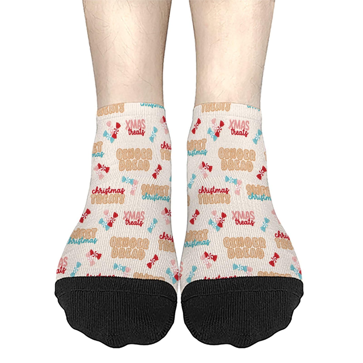 Funny Christmas Pattern Womens Cotton Socks Low Cut Socks For Men