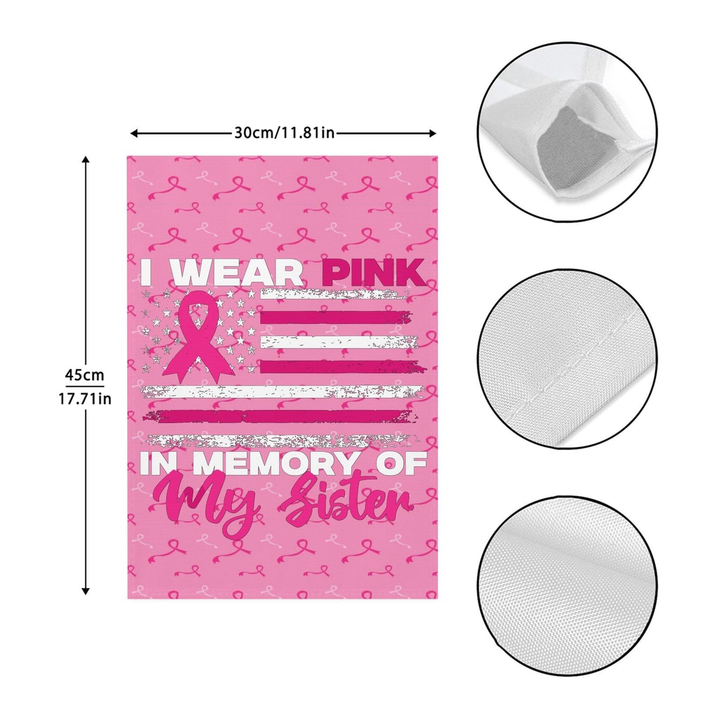 Breast Cancer Awareness Garden Flags - Double Sided Vintage Design