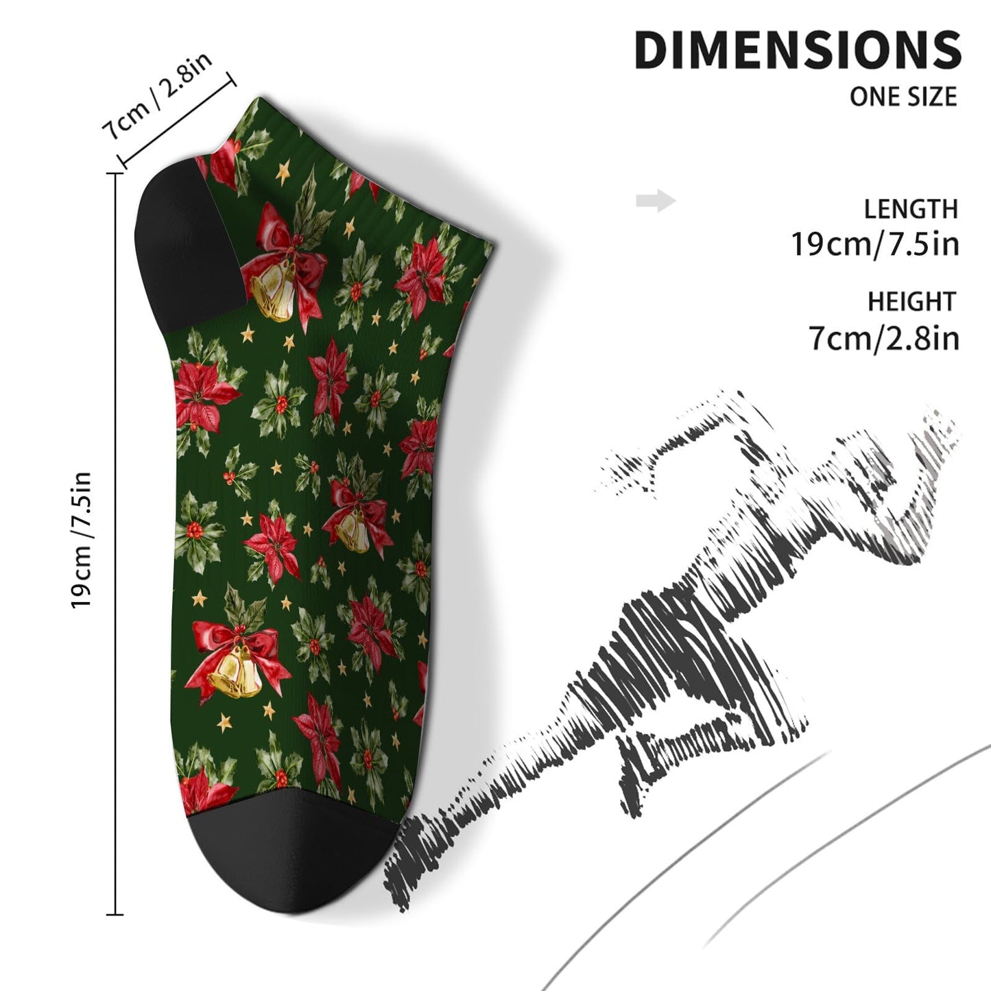 Funny Christmas Pattern Boys Ankle Socks Low Cut For Men Socks