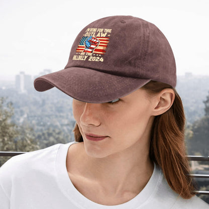 Outlaw & Hillbilly 2024 US Flag Cap - Funny Trucker Hat