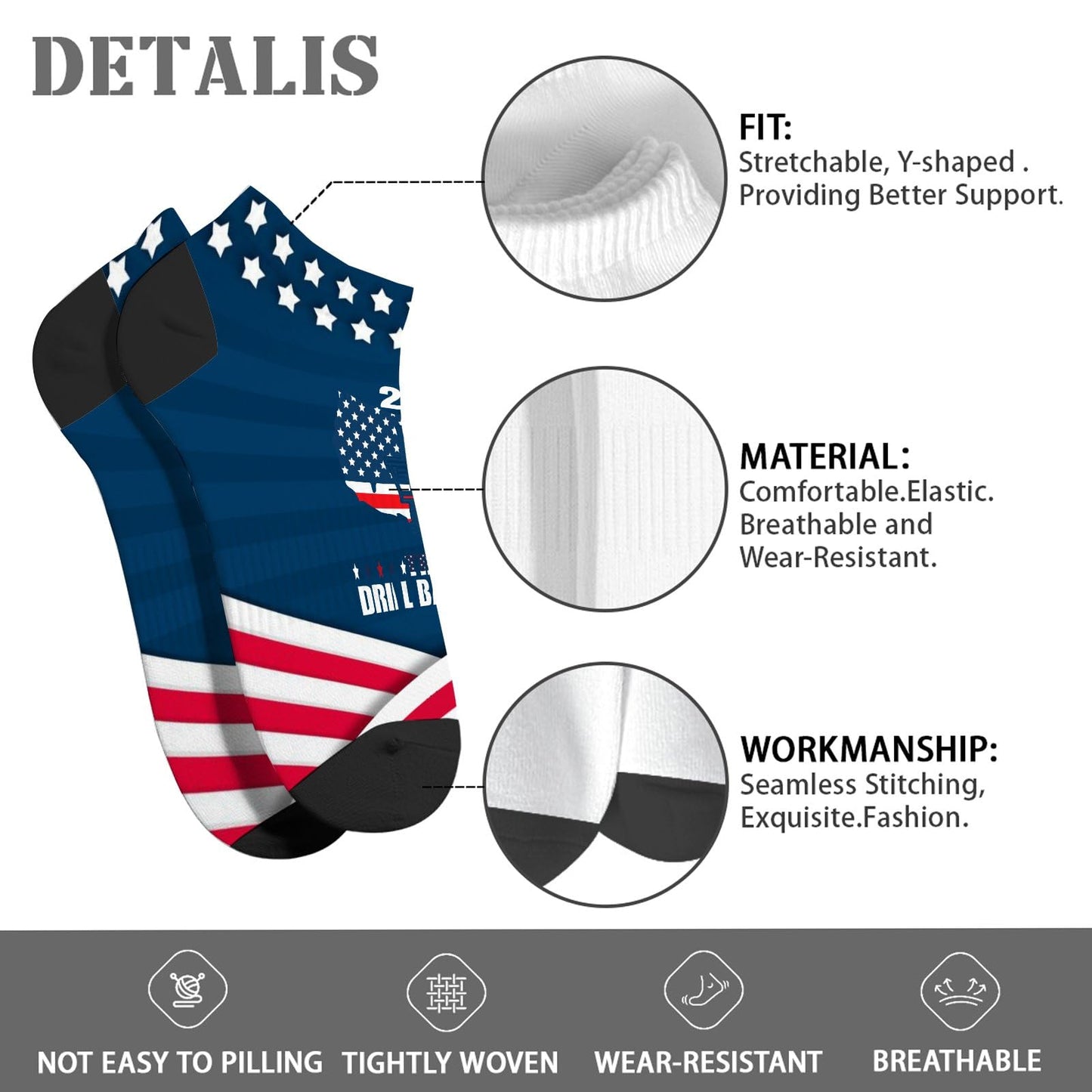American Flag Oilfield Crew Socks