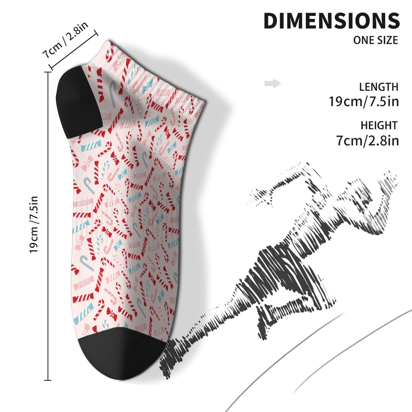 Funny Christmas Pattern Boys Ankle Socks Low Cut For Men Socks