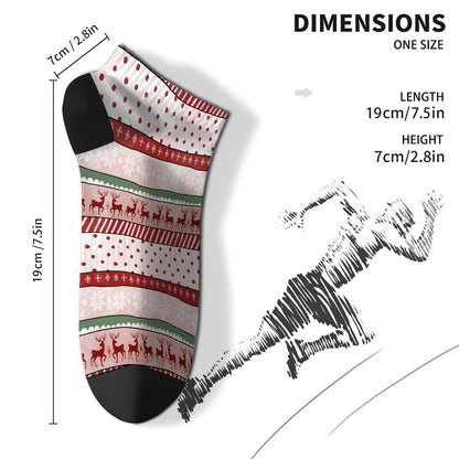 Funny Christmas Pattern Womens Cotton Socks Low Cut Socks For Men